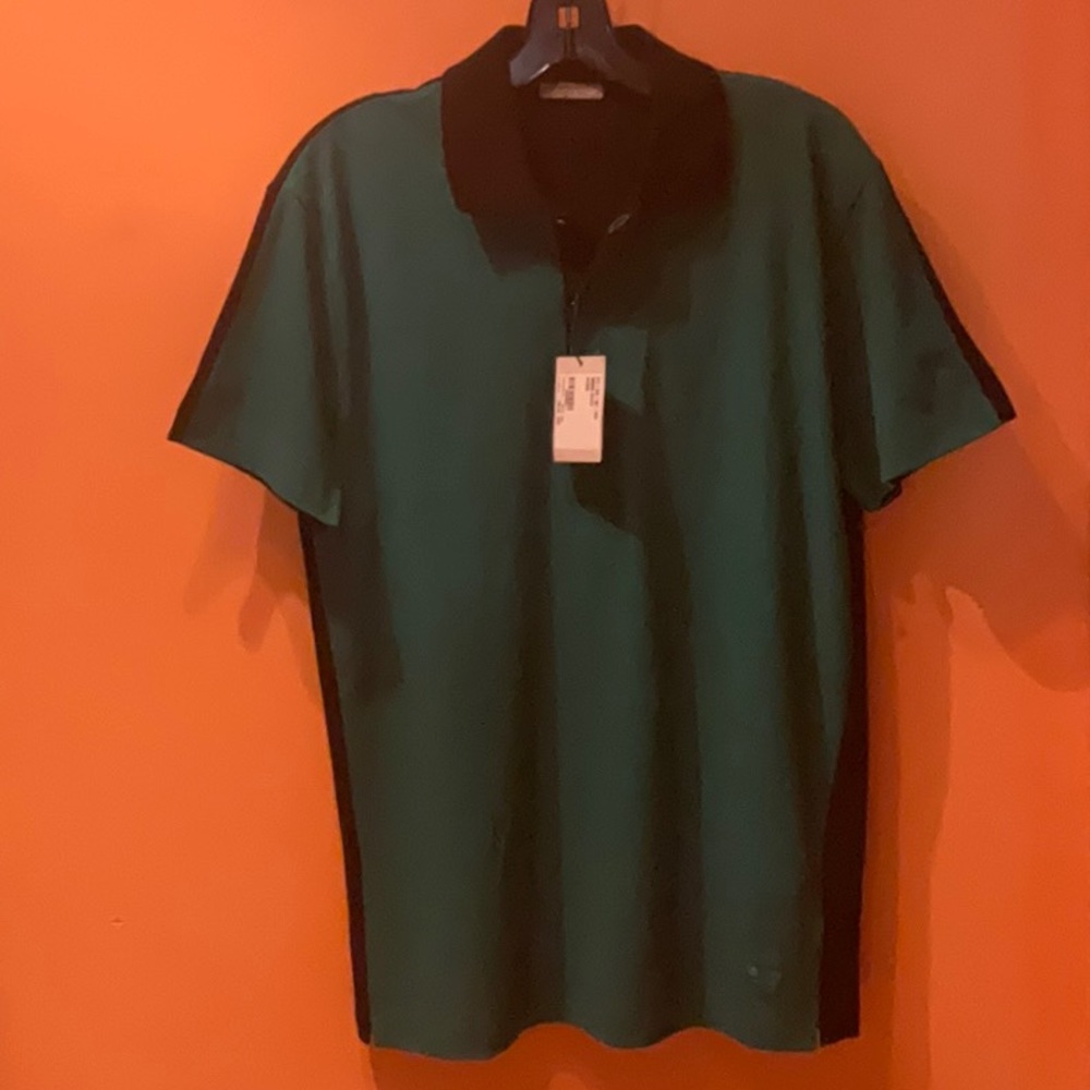 NWT$490 BOTTEGA VENETA Black and Green Polo Shirt sz It50